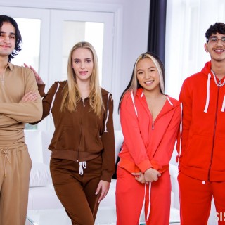 Групповая ебля на четверых, члены и телки